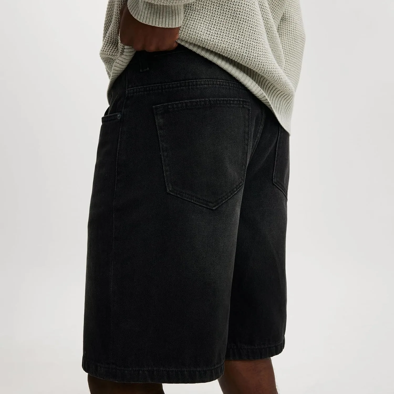 Hulpvktsgiq Baggy Jean Shorts for Men Casual Loose Fit Hip Hop Skateboard Denim Shorts