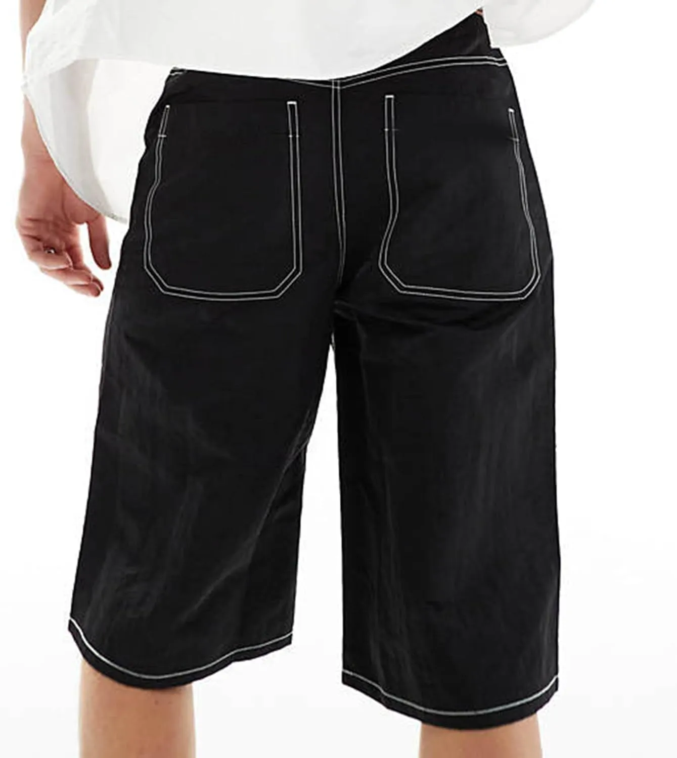 Hulpvktsgiq Baggy Jean Shorts for Men Casual Loose Fit Hip Hop Skateboard Denim Shorts