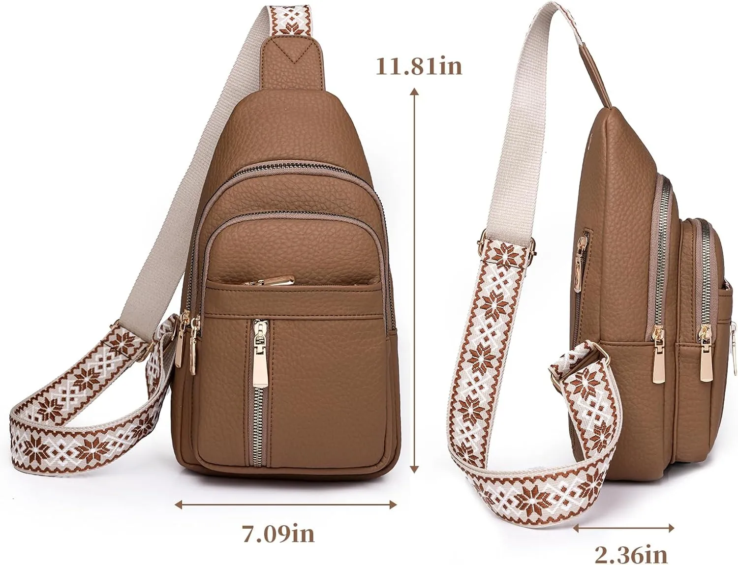 I IHAYNER Small Sling Bag for Women Vegan Leather Fanny Pack Crossbody Bag for Women Casual Daypack for Travel Chest Bag Black