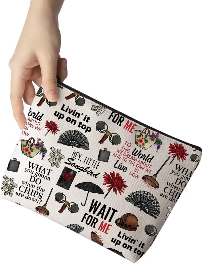 Inspired Gift Musical Theater Zipper Pouch Makeup Bag Gift For Actor Actress (HEY,LITTLE Bag)
