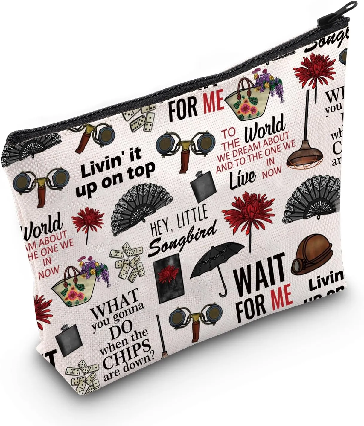 Inspired Gift Musical Theater Zipper Pouch Makeup Bag Gift For Actor Actress (HEY,LITTLE Bag)