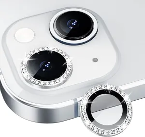 iPhone 13 Series Diamond Camera Lens Protector for Apple  | HD Clear Real Glass Protection   Metal Alloy Full Fit Lens Ring Cover