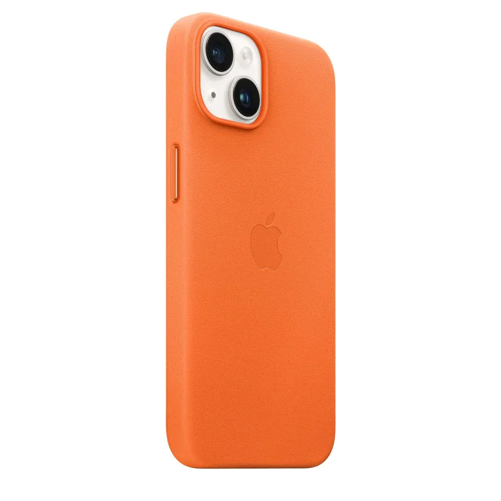 iPhone 14 Leather Case - Orange