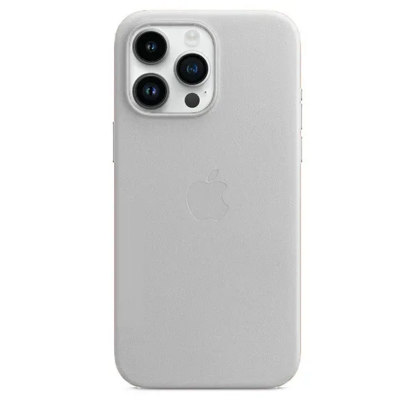 iPhone 14 Pro Max Leather Magsafe Case with IC Working (Animation) - Titanium Grey