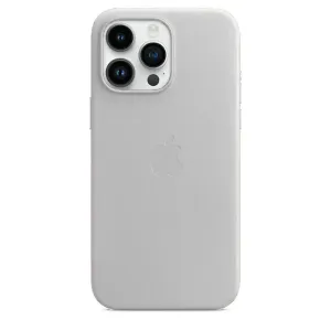 iPhone 14 Pro Max Leather Magsafe Case with IC Working (Animation) - Titanium Grey