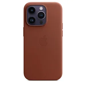 iPhone 14 Pro Max Leather Magsafe Case with IC Working (Animation) - Umber Brown