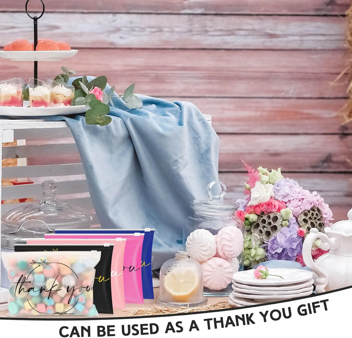 Ireer 100 Pcs Thank You Gift Makeup Bags EVA Clear Cosmetic Bag with Zipper Mini Makeup Thank You Toiletry Cosmetics Bulk Gifts for Women Birthday Daughter Sister(Mixed Colors)