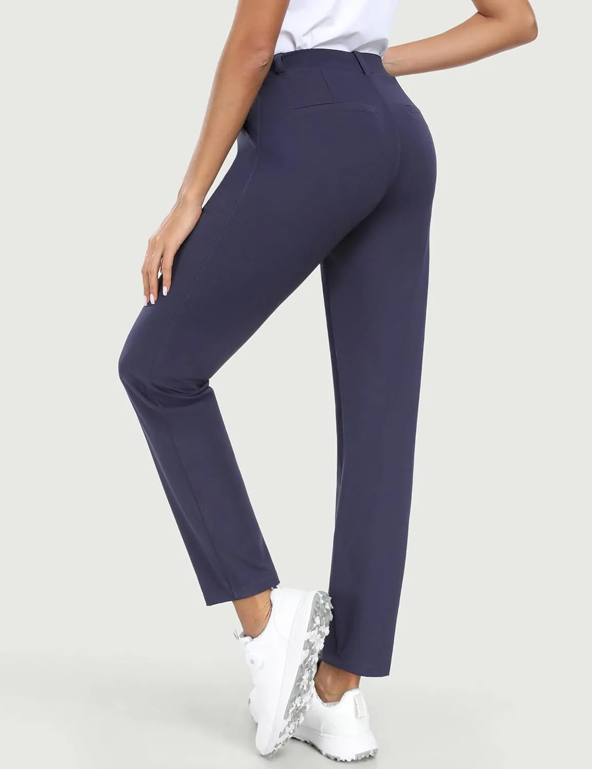 IUGA Stretchy Womens Golf Pants 7/8 Ankle Pull On Athletic Business Casual Travel Dress Pants with Pockets