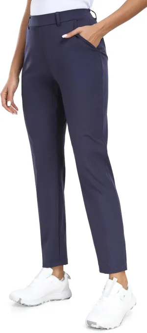 IUGA Stretchy Womens Golf Pants 7/8 Ankle Pull On Athletic Business Casual Travel Dress Pants with Pockets