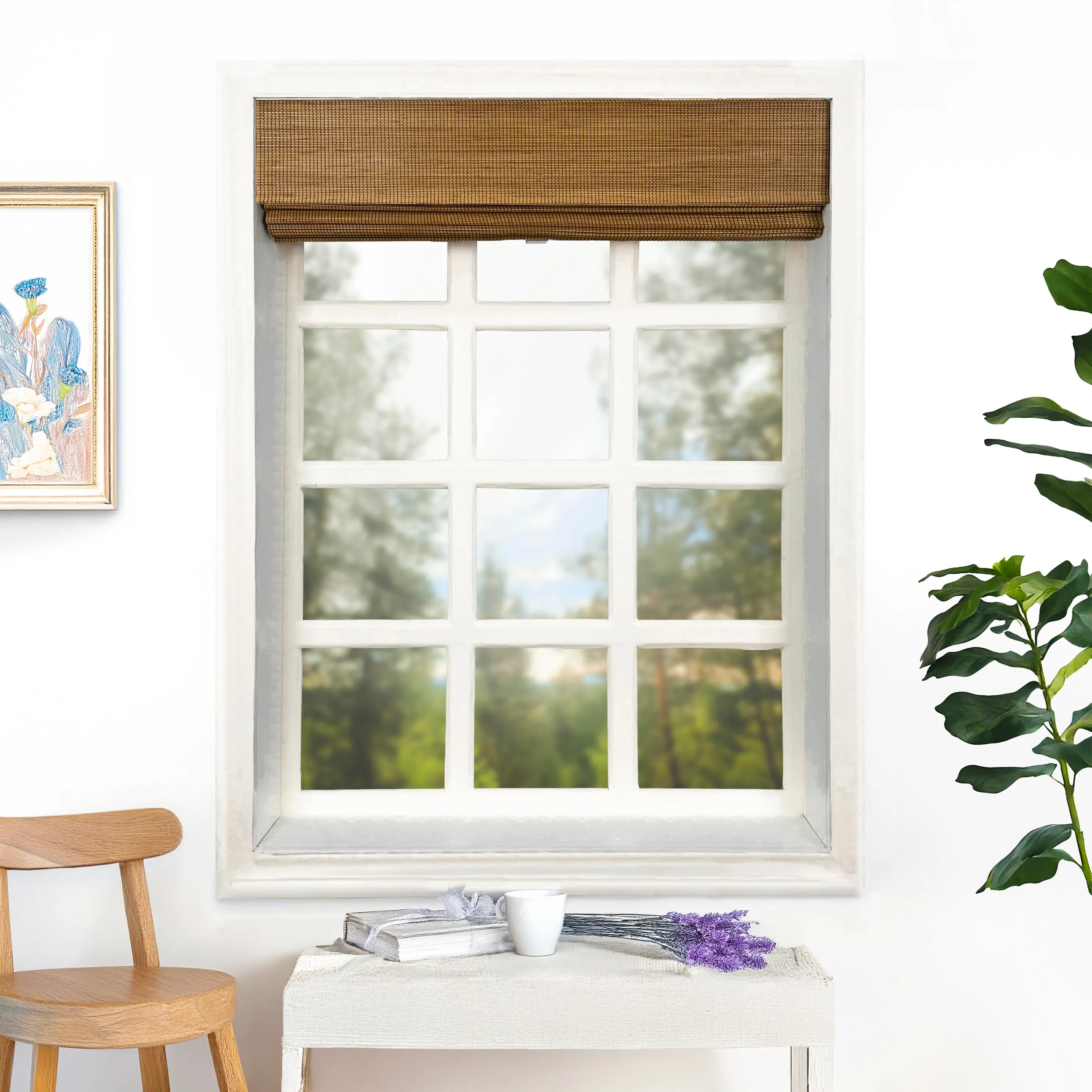 Ivy Woven Bamboo No-Drill Blinds & Shades | Amber