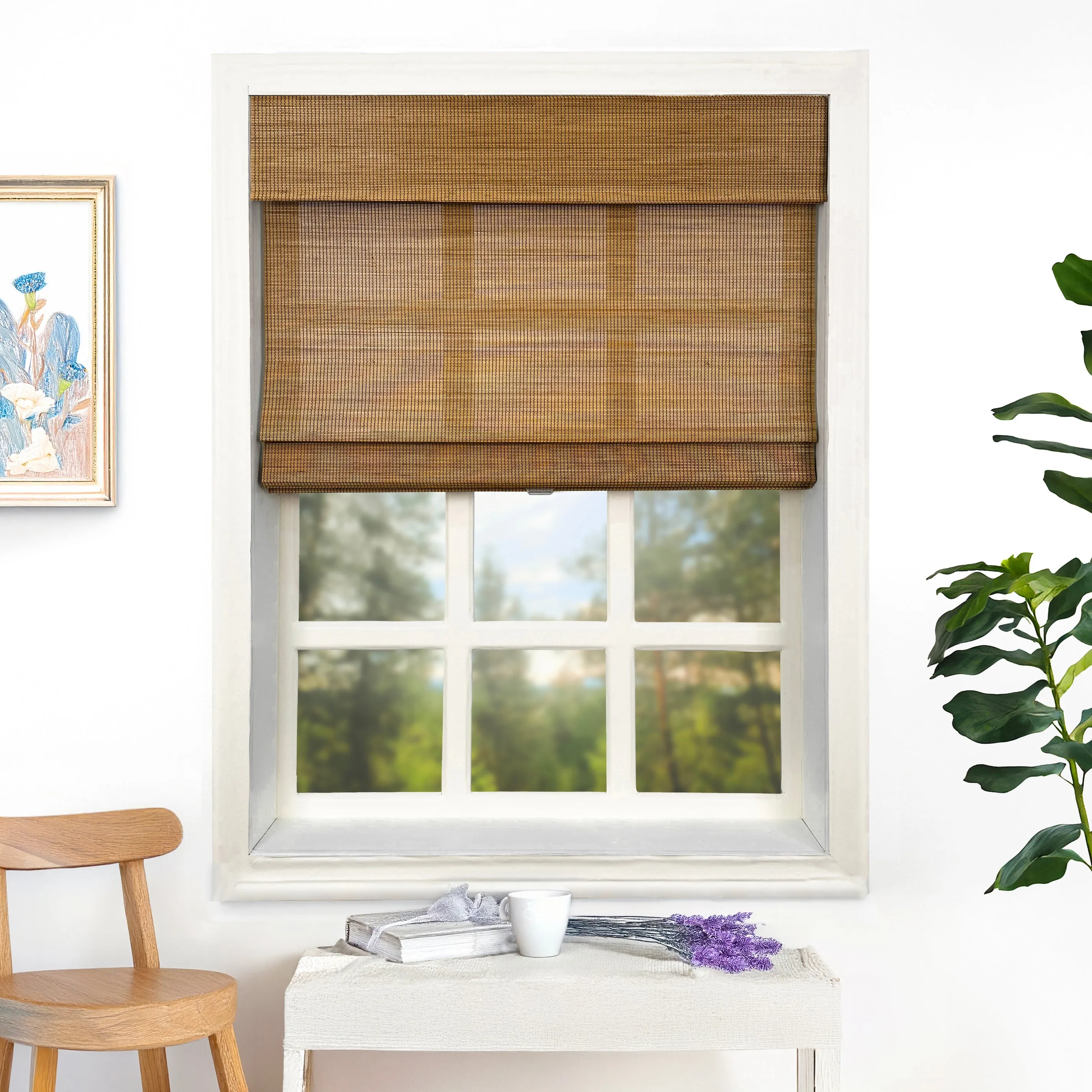 Ivy Woven Bamboo No-Drill Blinds & Shades | Amber