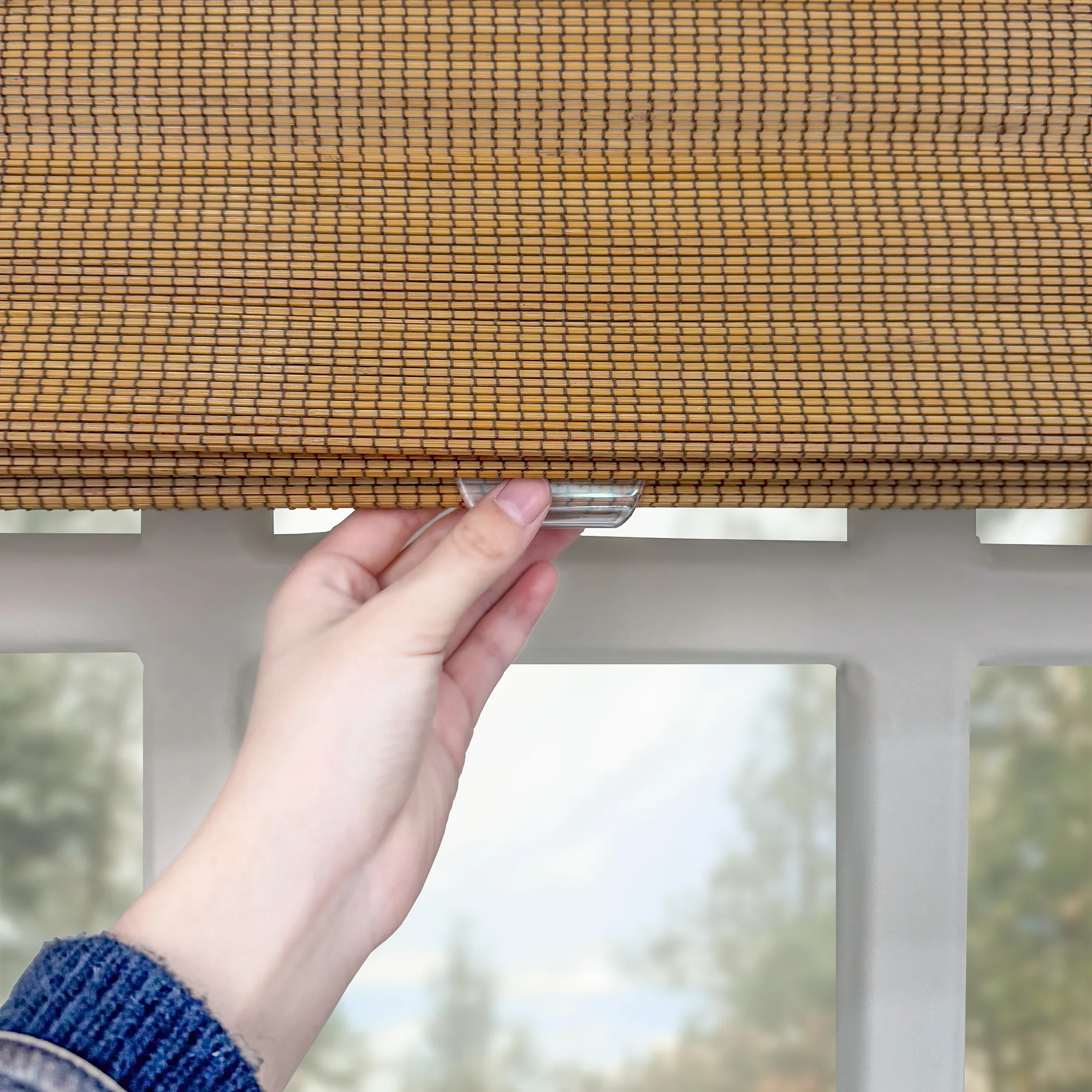 Ivy Woven Bamboo No-Drill Blinds & Shades | Amber