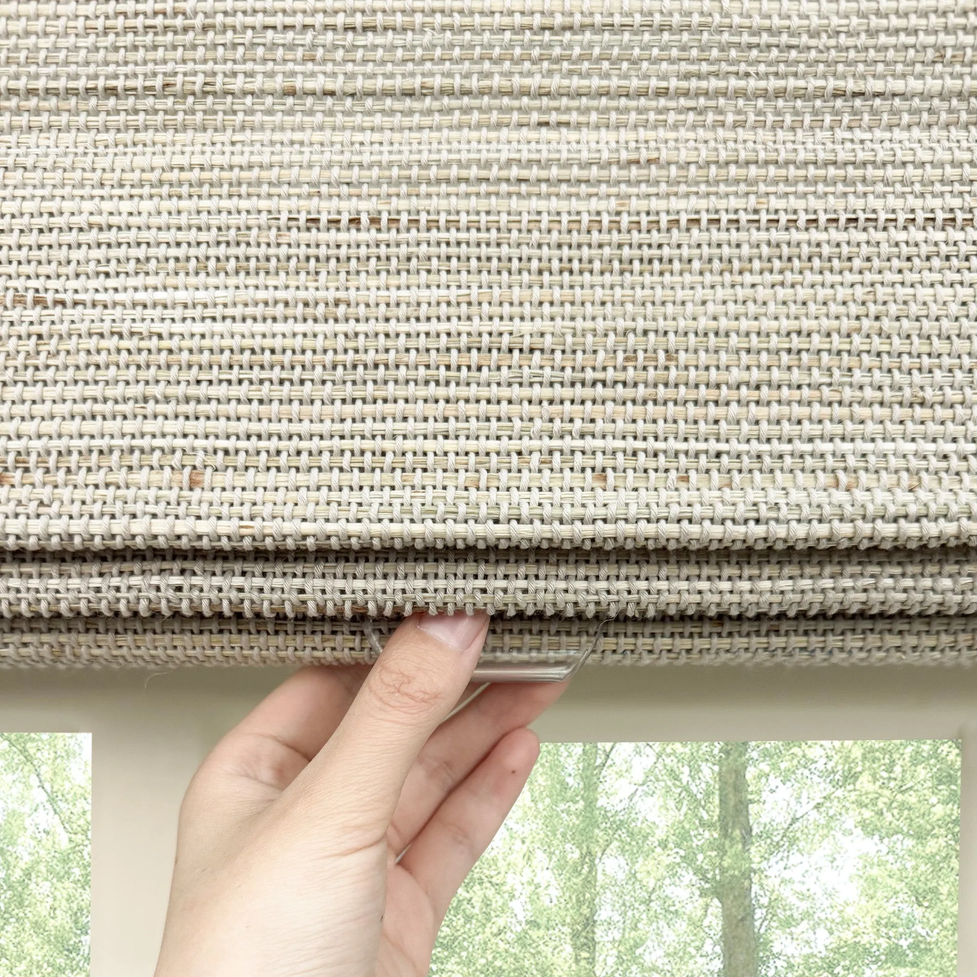 Ivy Woven Bamboo No-Drill Blinds & Shades | Olive Green