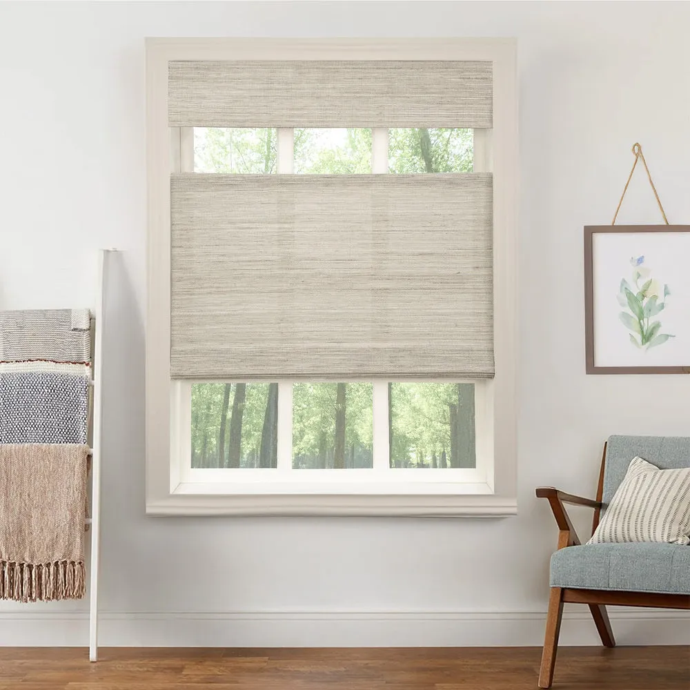 Ivy Woven Bamboo No-Drill Blinds & Shades Top Down Bottom Up | Olive Green