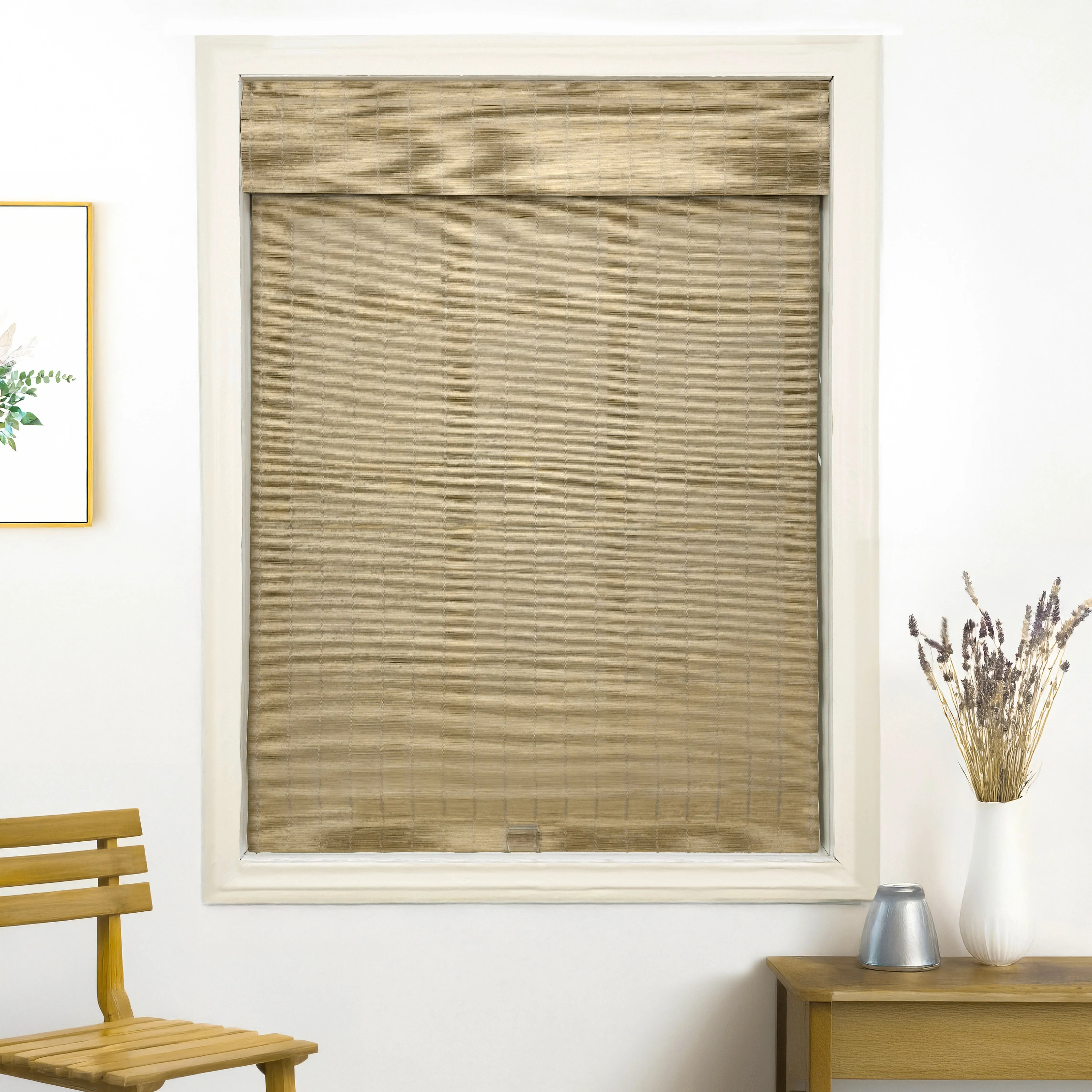 Ivy Woven Bamboo No-Drill Blinds & Shades Top Down Bottom Up | Tawny