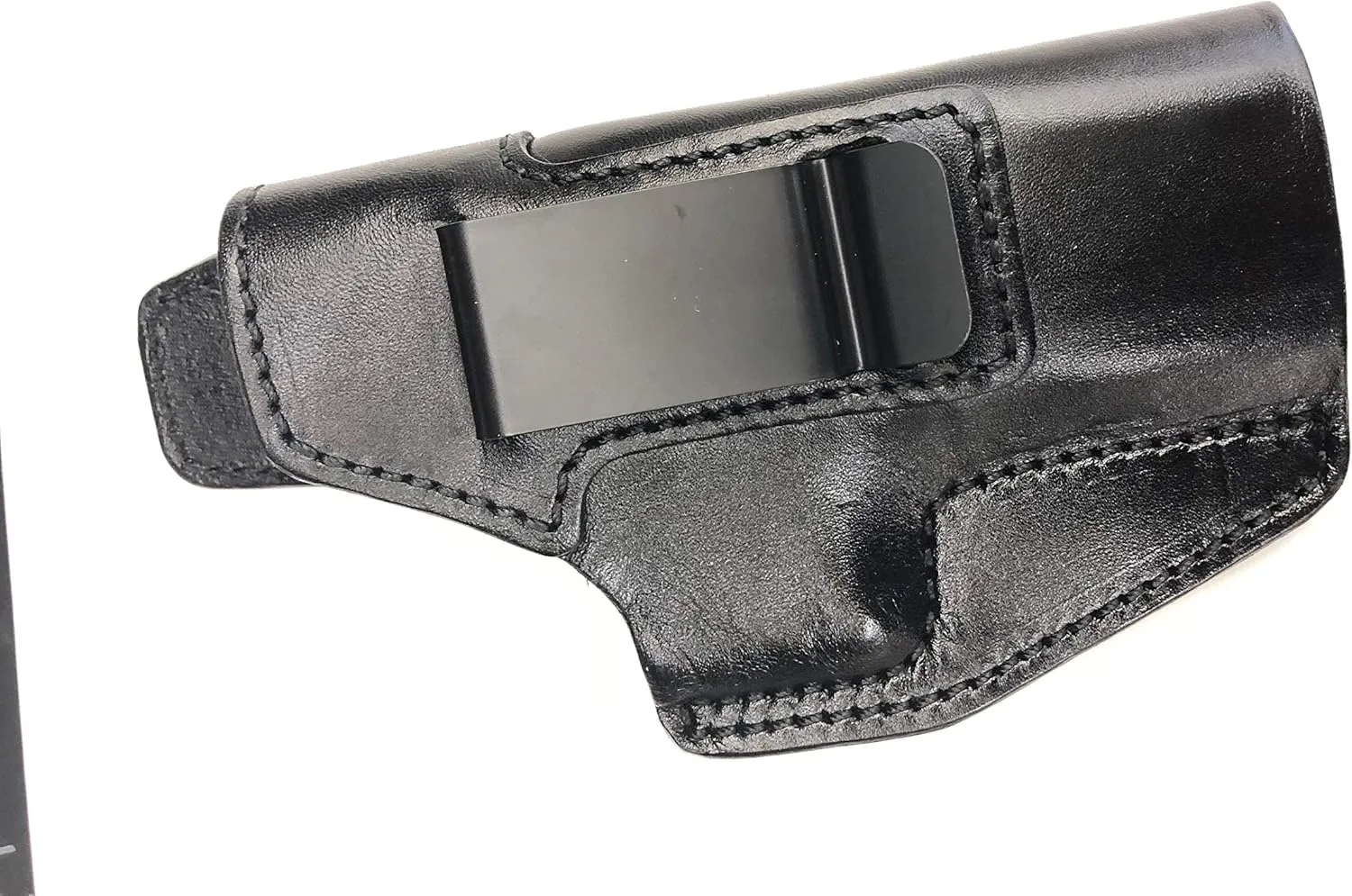 IWB(Inside of Waistband), Full Grain Leather, Conceal Carry, Open Muzzle, Metal Clip,Black, Right Hand, Fit Glock 17