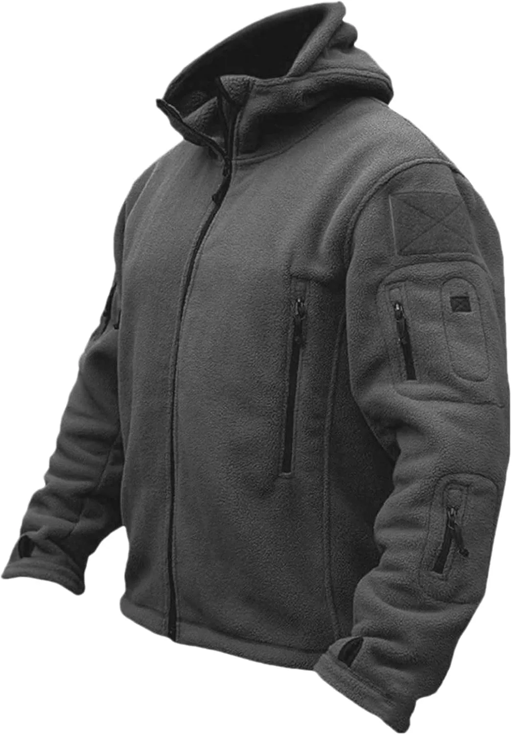Jackets for Men Soft Polar Fleece Full Zip Military Tactical Sport Warm Hooded Outdoor Winter Adventure Jacket Coats