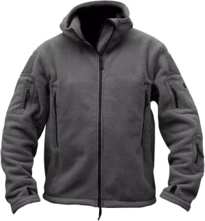 Jackets for Men Soft Polar Fleece Full Zip Military Tactical Sport Warm Hooded Outdoor Winter Adventure Jacket Coats