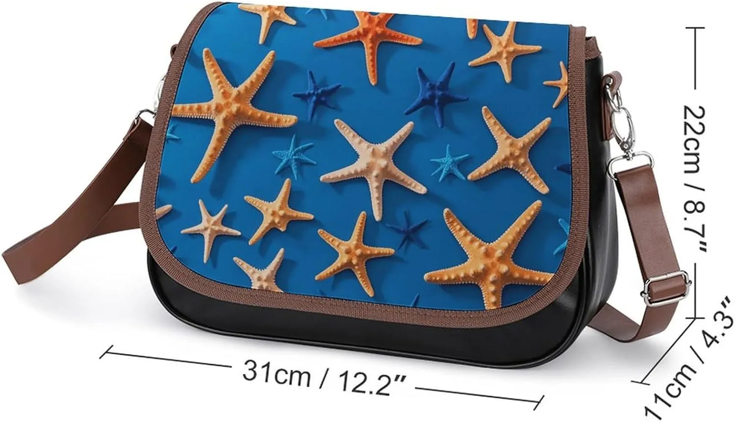 Japanese Sushi Shrimp Crossbody Bags for Women Travel Shoulder Bag Small Leather Cross Body Handbags