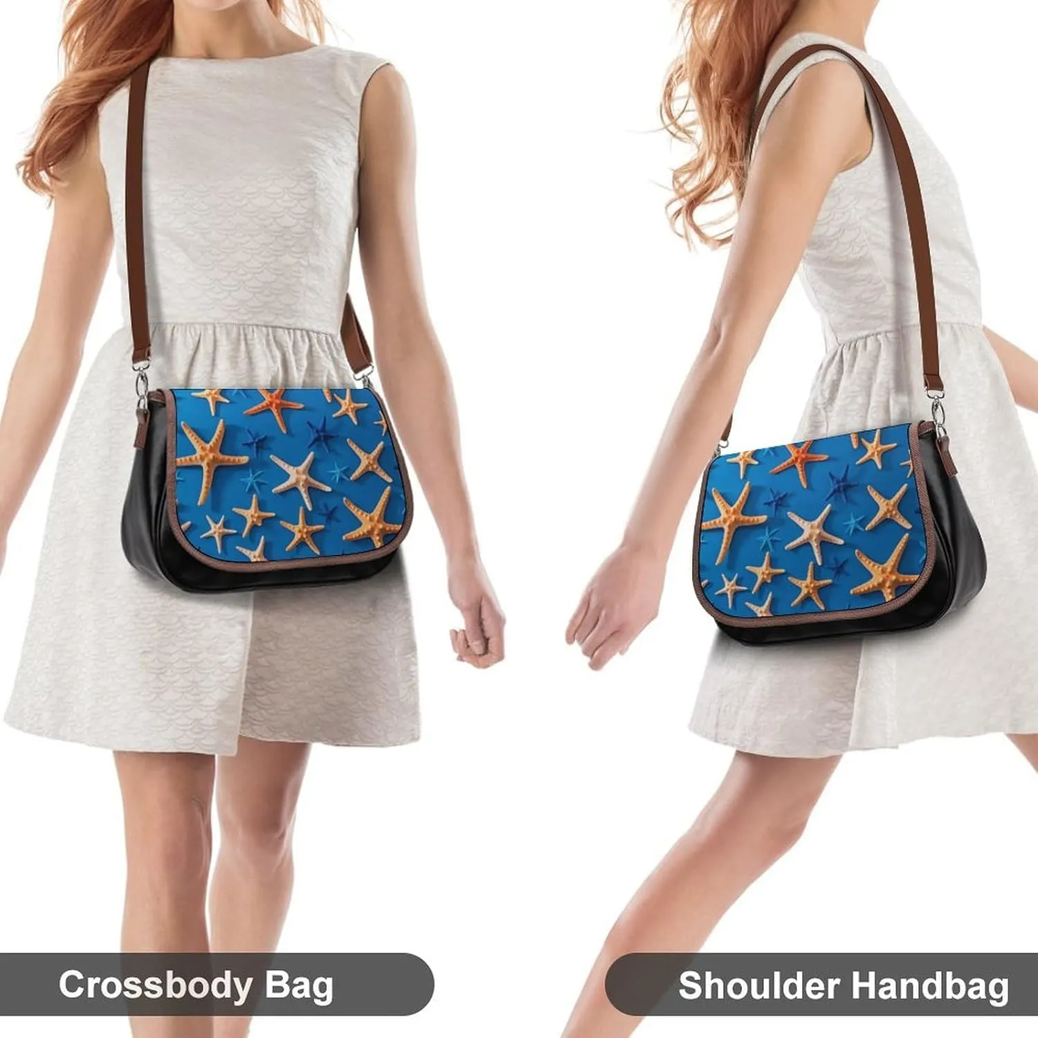 Japanese Sushi Shrimp Crossbody Bags for Women Travel Shoulder Bag Small Leather Cross Body Handbags