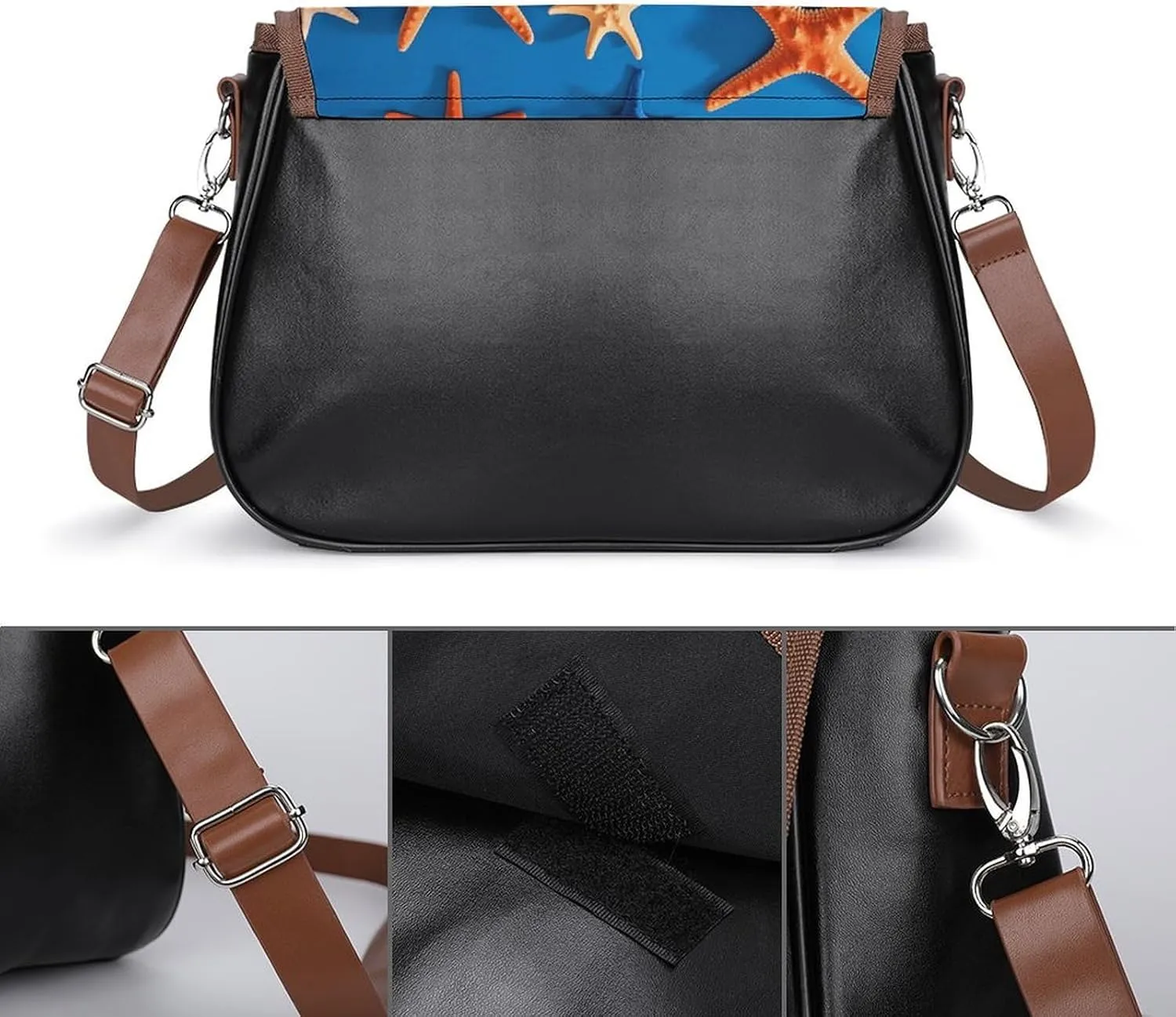 Japanese Sushi Shrimp Crossbody Bags for Women Travel Shoulder Bag Small Leather Cross Body Handbags
