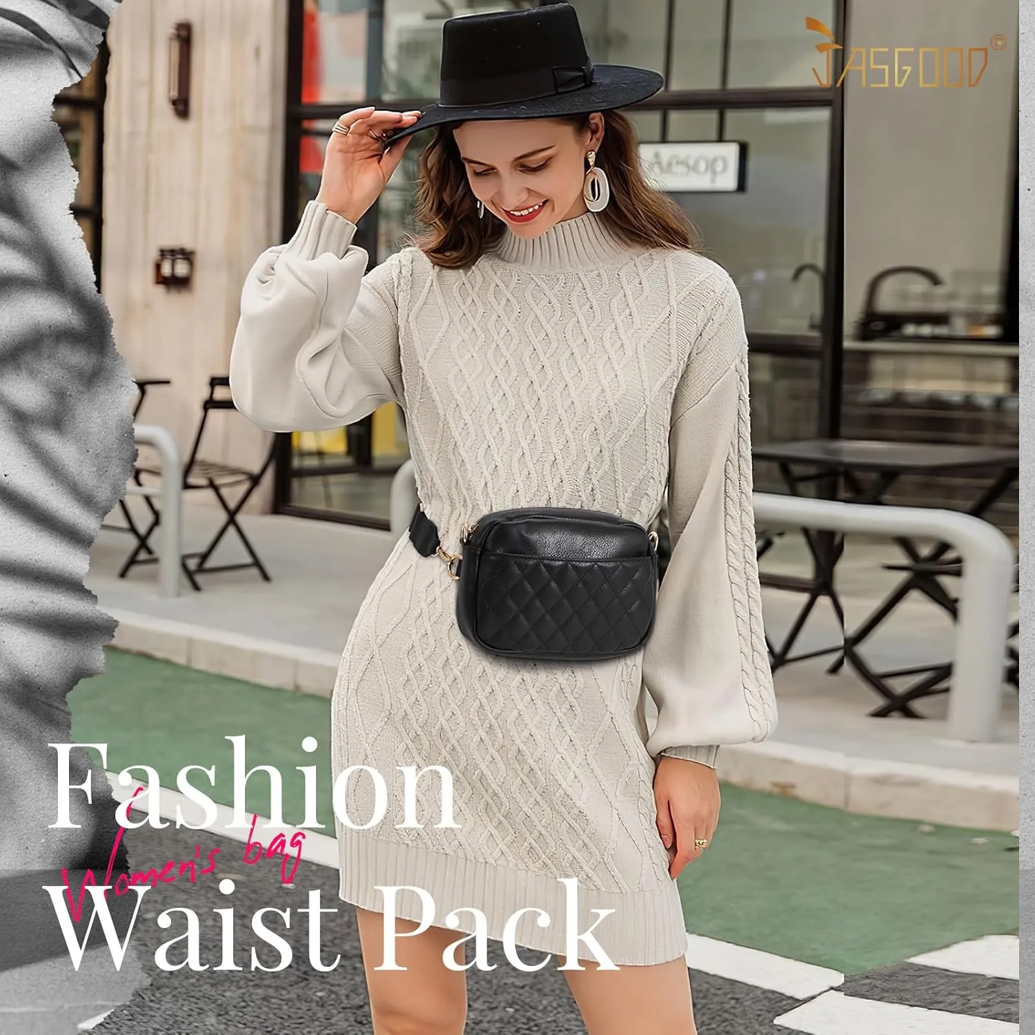 JASGOOD Crossbody Bags for Women, Leather Shoulder Purse and Handbags with Adjustable Strap
