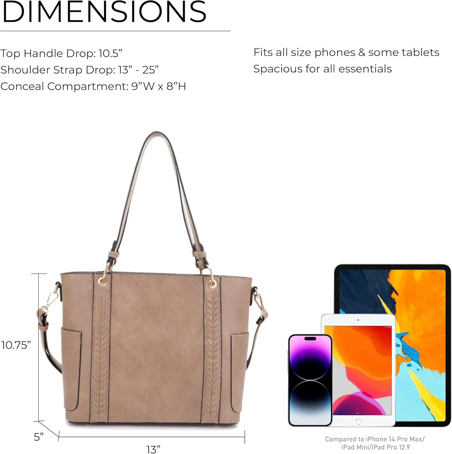 JESSIE & JAMES | Austin Whipstitching Concealed Carry Tote Bag with Lock and Key, Top Handle CCW Purse