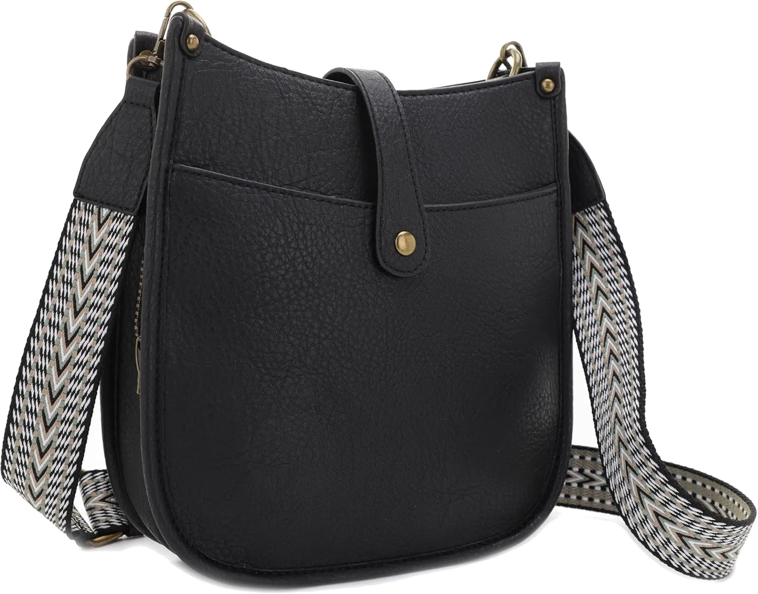 JESSIE & JAMES | Chelsea Concealed Carry Crossbody bag, Lock and Key HoboPurse with Wide Webbing Shoulder Strap