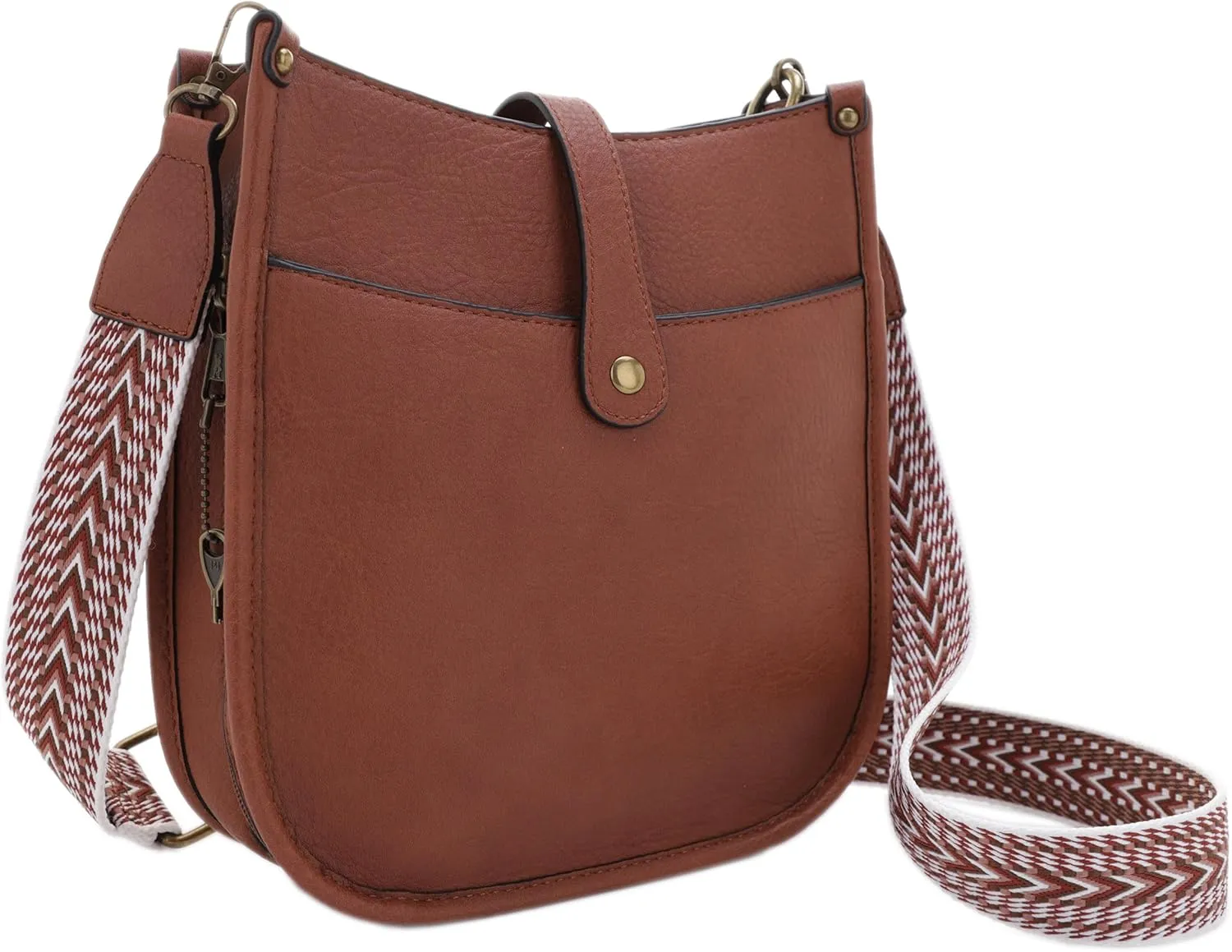 JESSIE & JAMES | Chelsea Concealed Carry Crossbody bag, Lock and Key HoboPurse with Wide Webbing Shoulder Strap