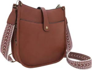 JESSIE & JAMES | Chelsea Concealed Carry Crossbody bag, Lock and Key HoboPurse with Wide Webbing Shoulder Strap