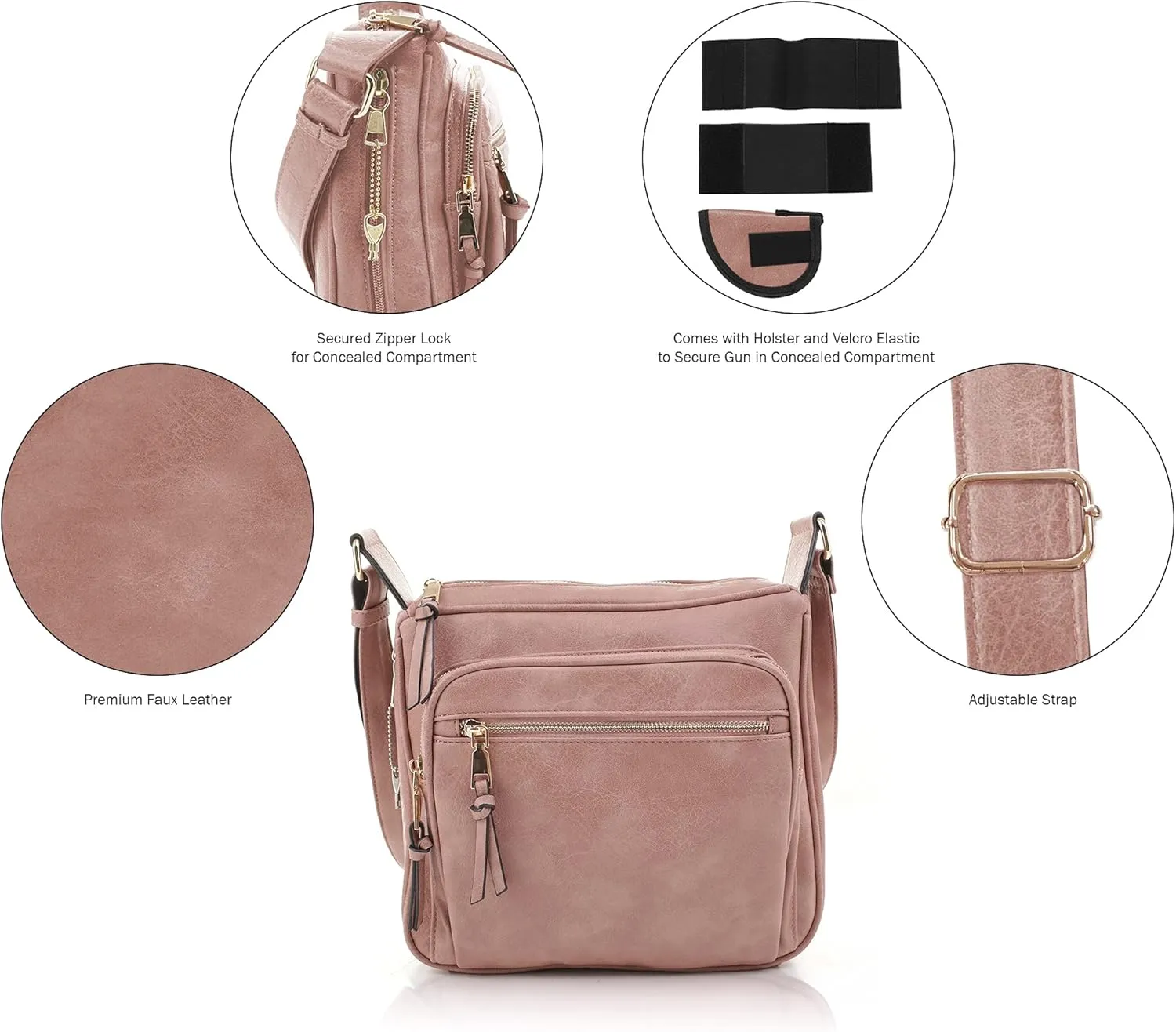 JESSIE & JAMES | Concealed Carry RFID Blocking Crossbody Purse for Women with Lock and Key