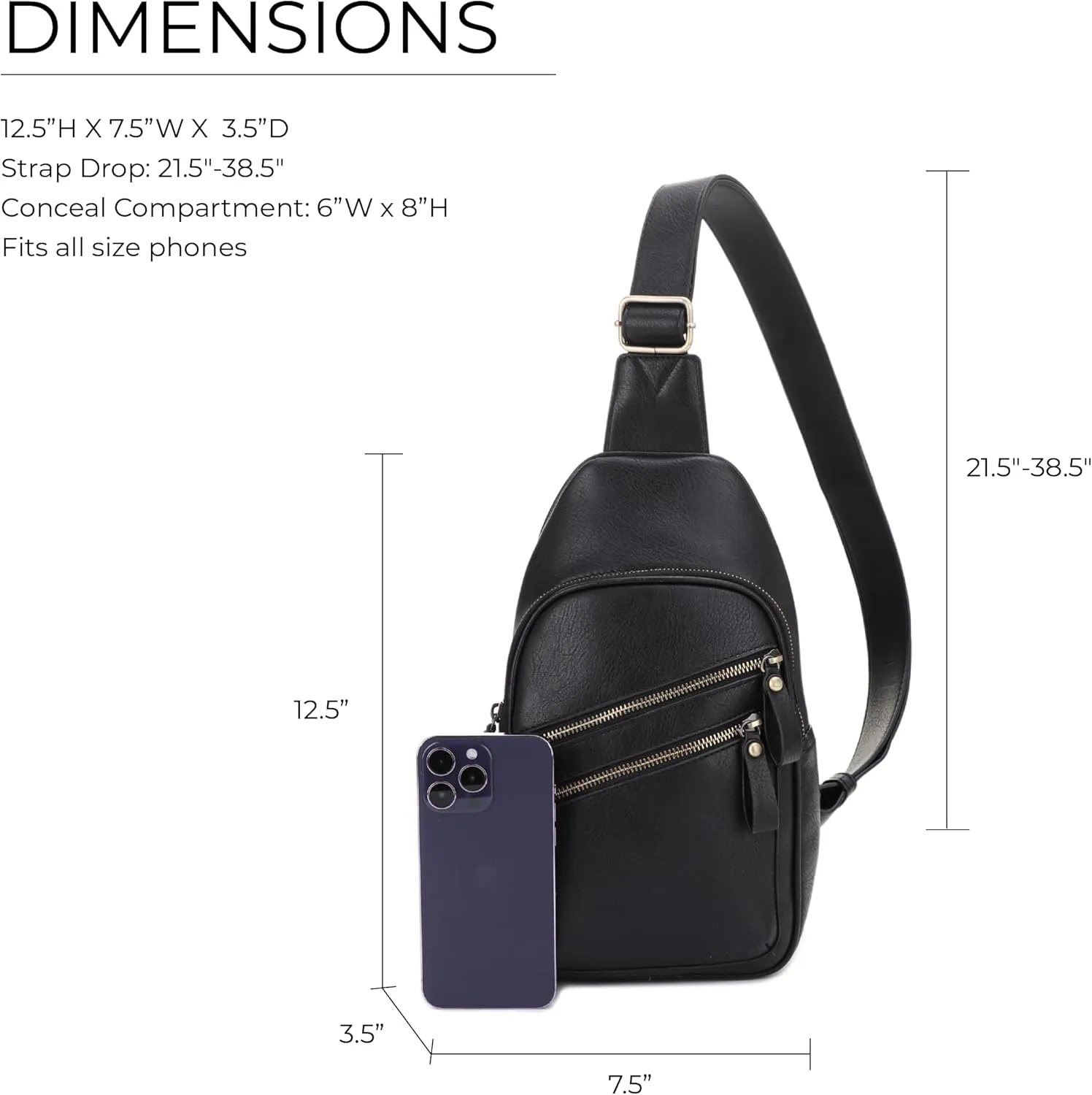 JESSIE & JAMES Jeannie Unisex Multi-Pocket Concealed Carry Sling Bag Crossbody Backpack Purse