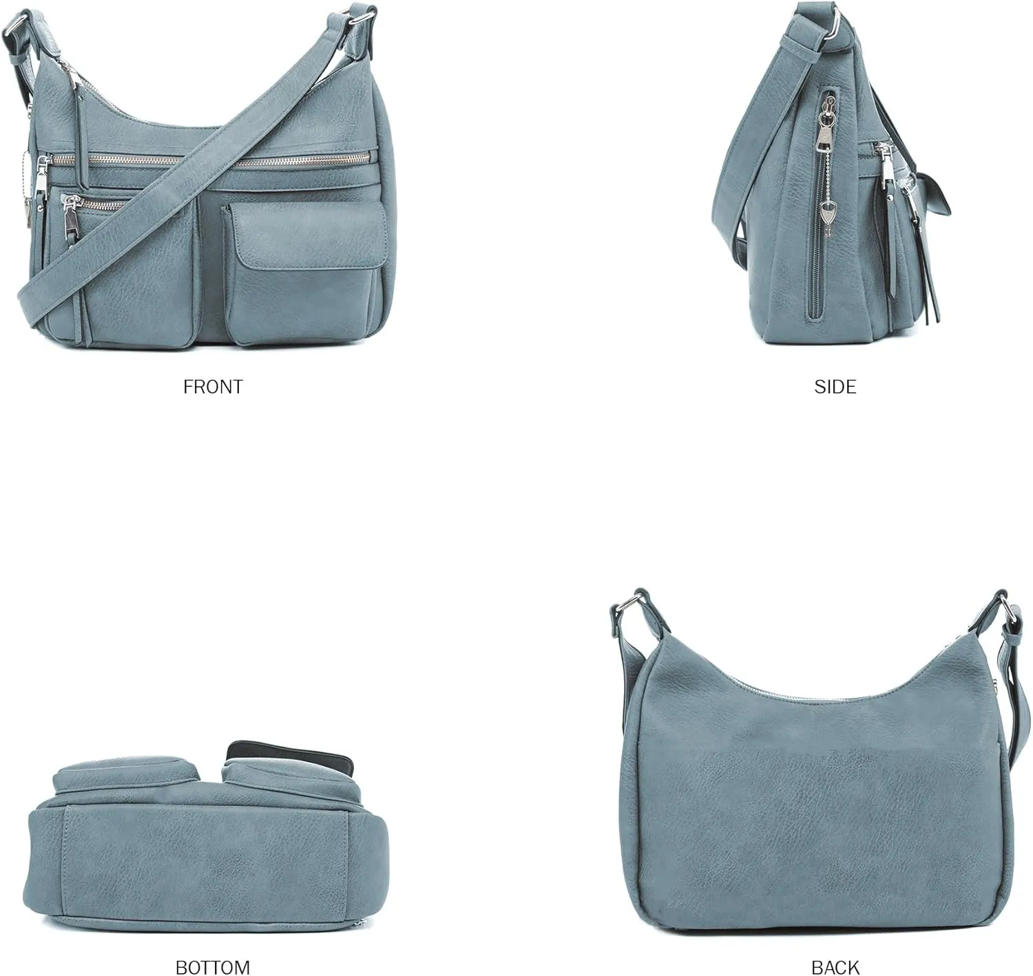 JESSIE & JAMES Large Concealed Carry Crossbody Bag For Women Gunbag Shoulder Purse With Detachable Holster