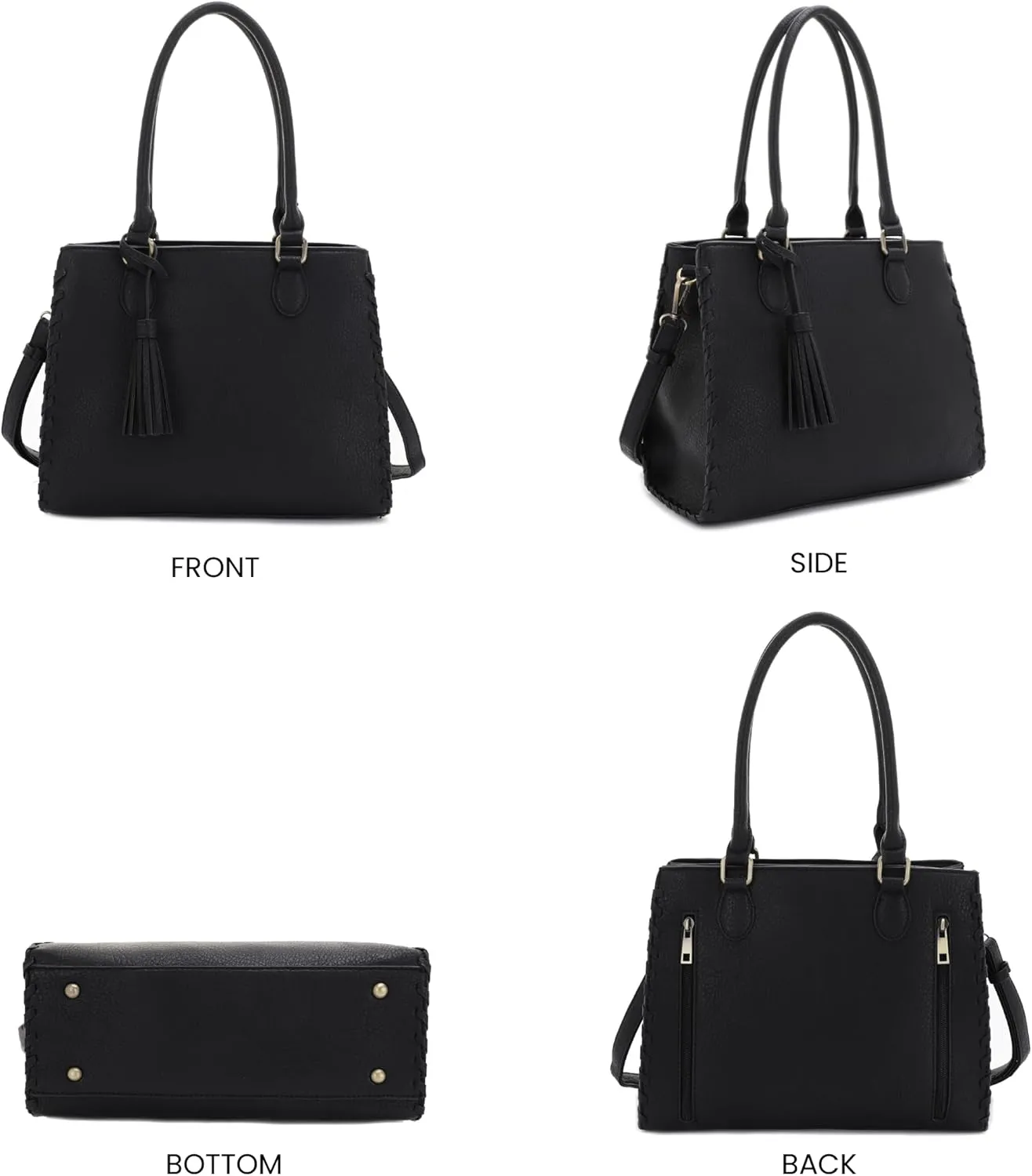 JESSIE & JAMES | Lioness Concealed Carry Satchel Bag with Tassel, Top Handle Purse with Crossbody Shoulder Strap