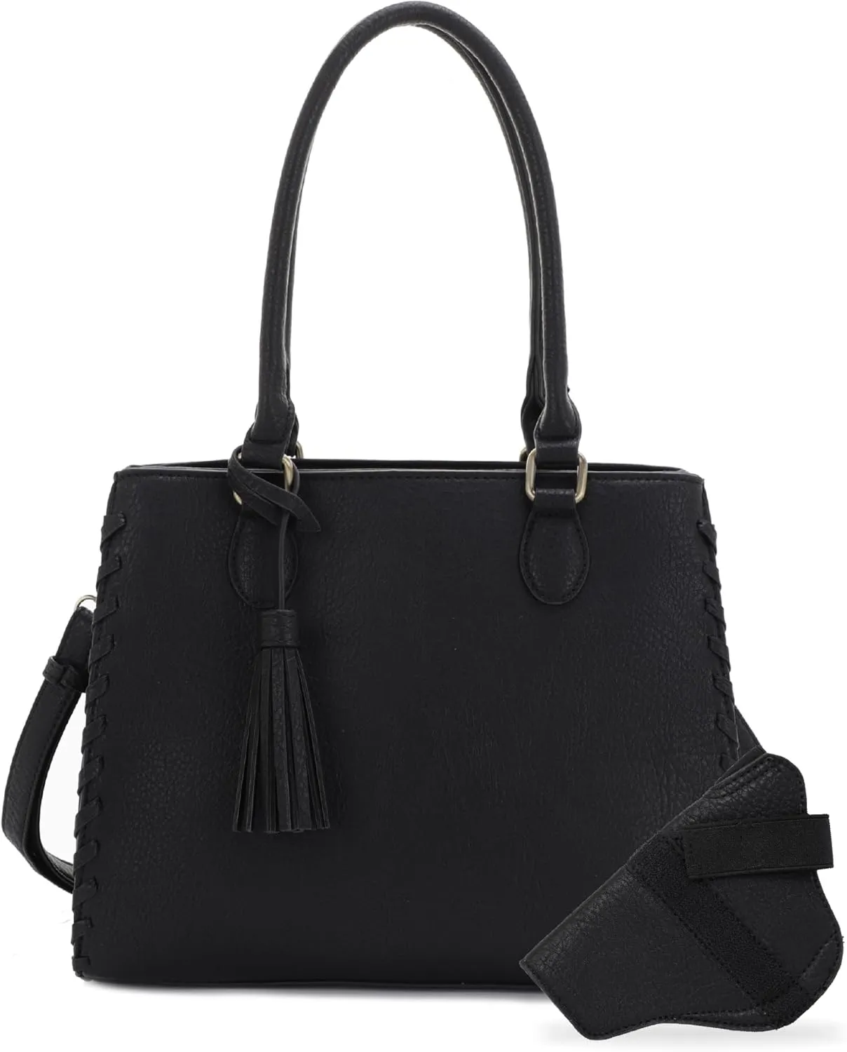 JESSIE & JAMES | Lioness Concealed Carry Satchel Bag with Tassel, Top Handle Purse with Crossbody Shoulder Strap
