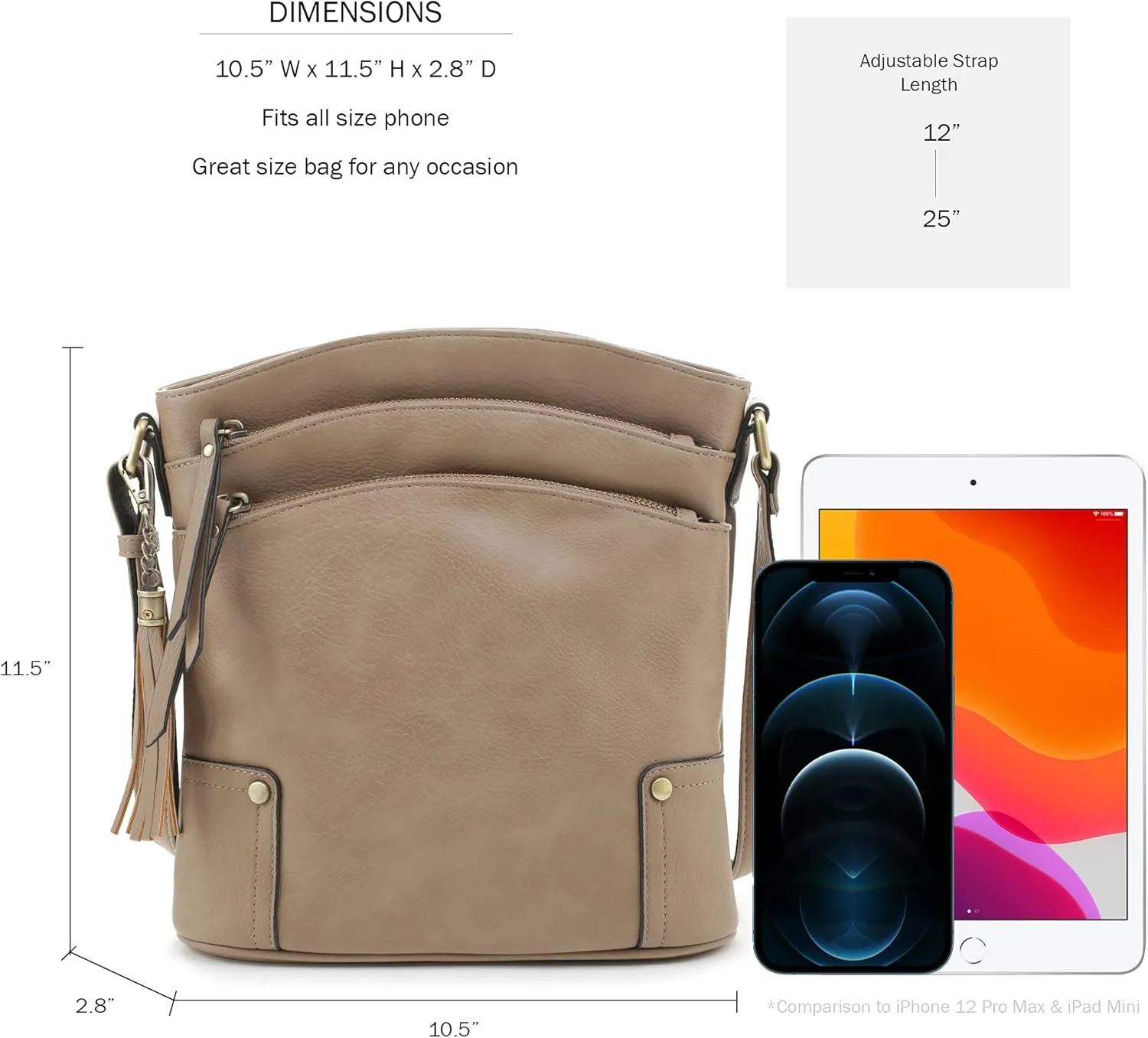 JESSIE & JAMES Robin Multipocket Concealed Carry Crossbody Bag with Lock and Key
