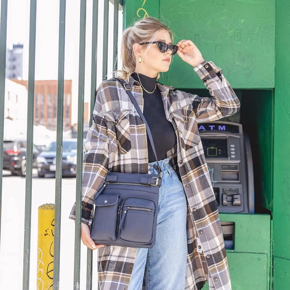 JESSIE & JAMES Robin Multipocket Concealed Carry Crossbody Bag with Lock and Key