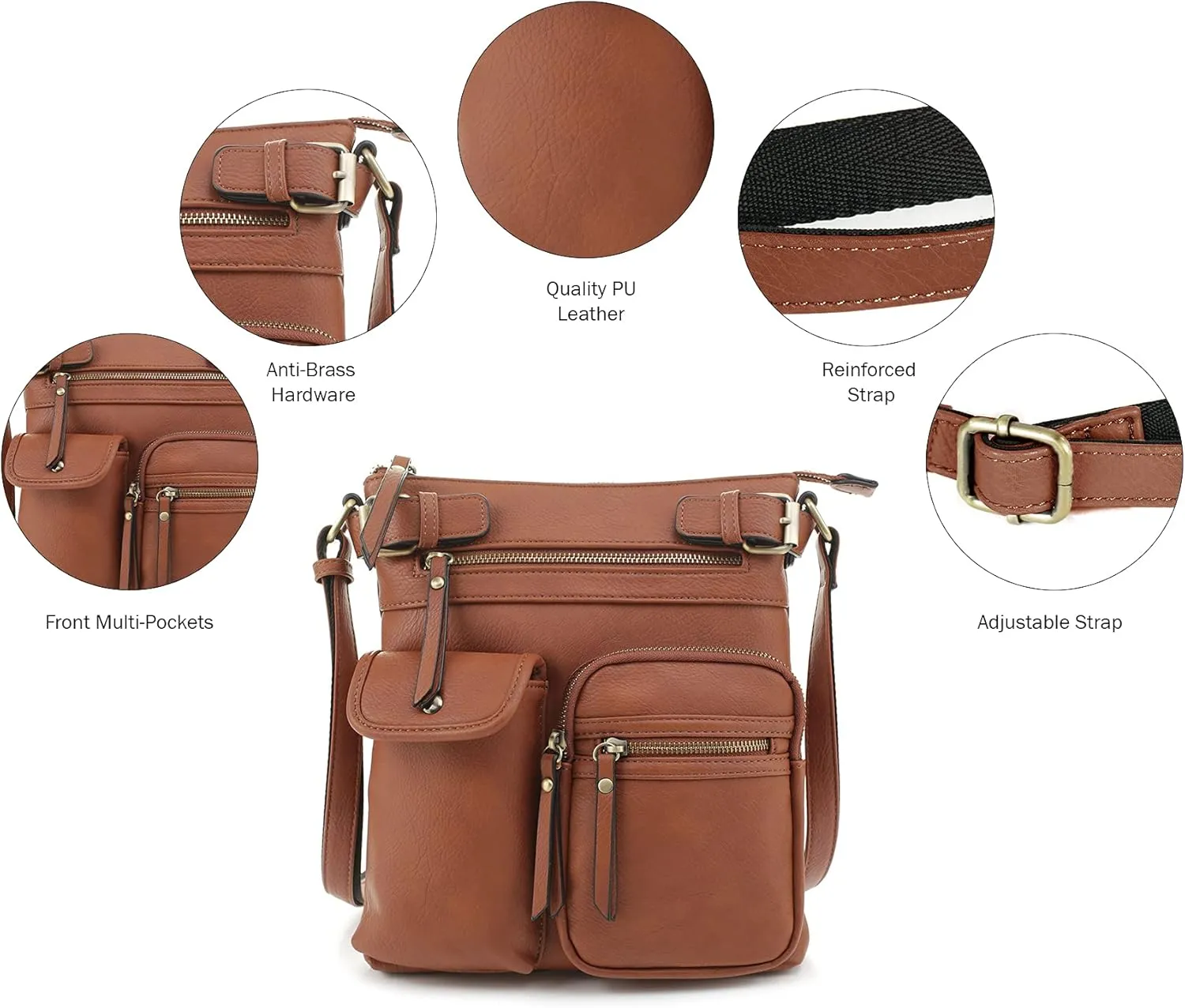 JESSIE & JAMES Robin Multipocket Concealed Carry Crossbody Bag with Lock and Key