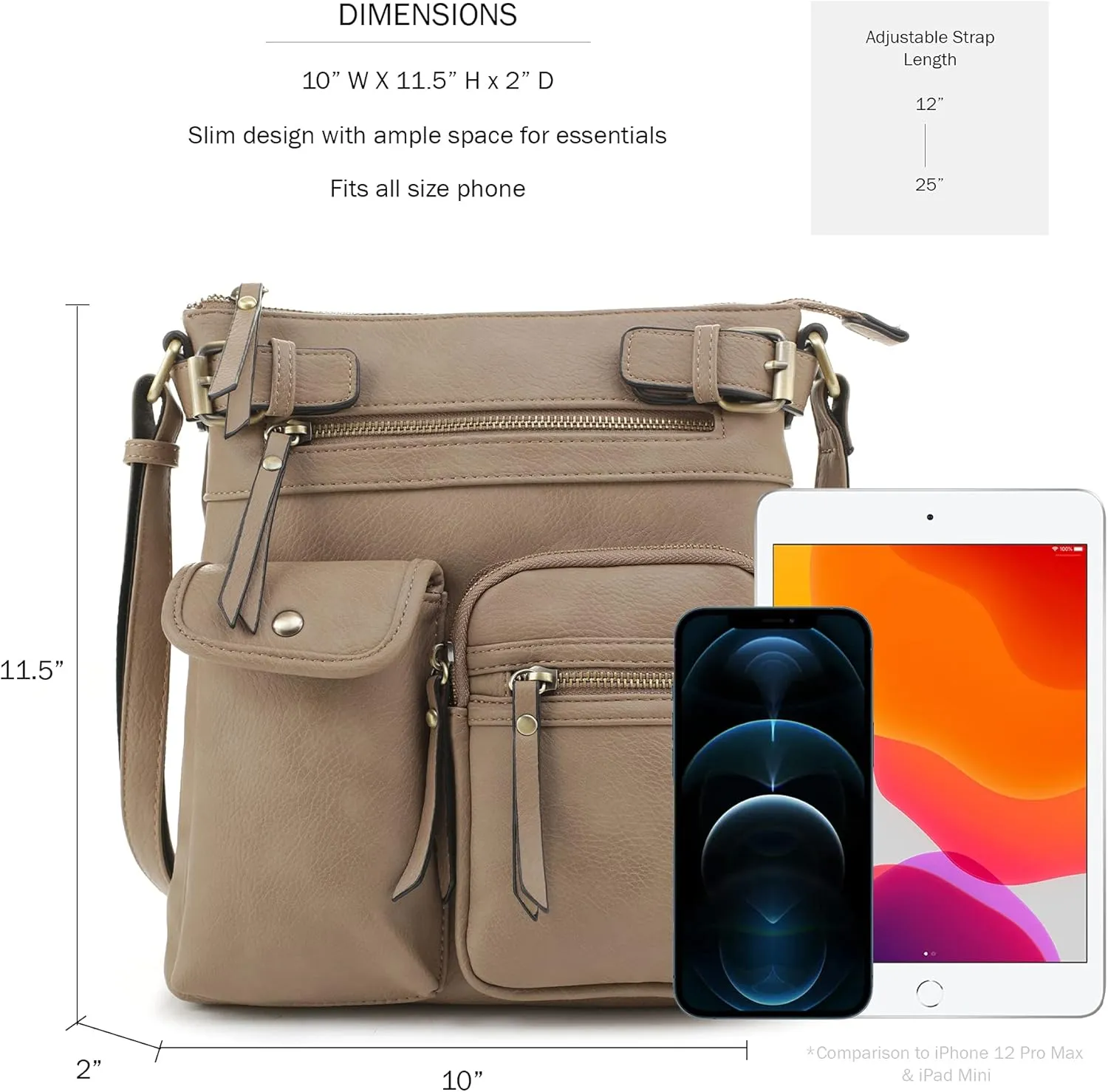 JESSIE & JAMES Robin Multipocket Concealed Carry Crossbody Bag with Lock and Key