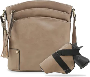 JESSIE & JAMES Robin Multipocket Concealed Carry Crossbody Bag with Lock and Key