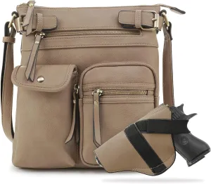 JESSIE & JAMES Robin Multipocket Concealed Carry Crossbody Bag with Lock and Key
