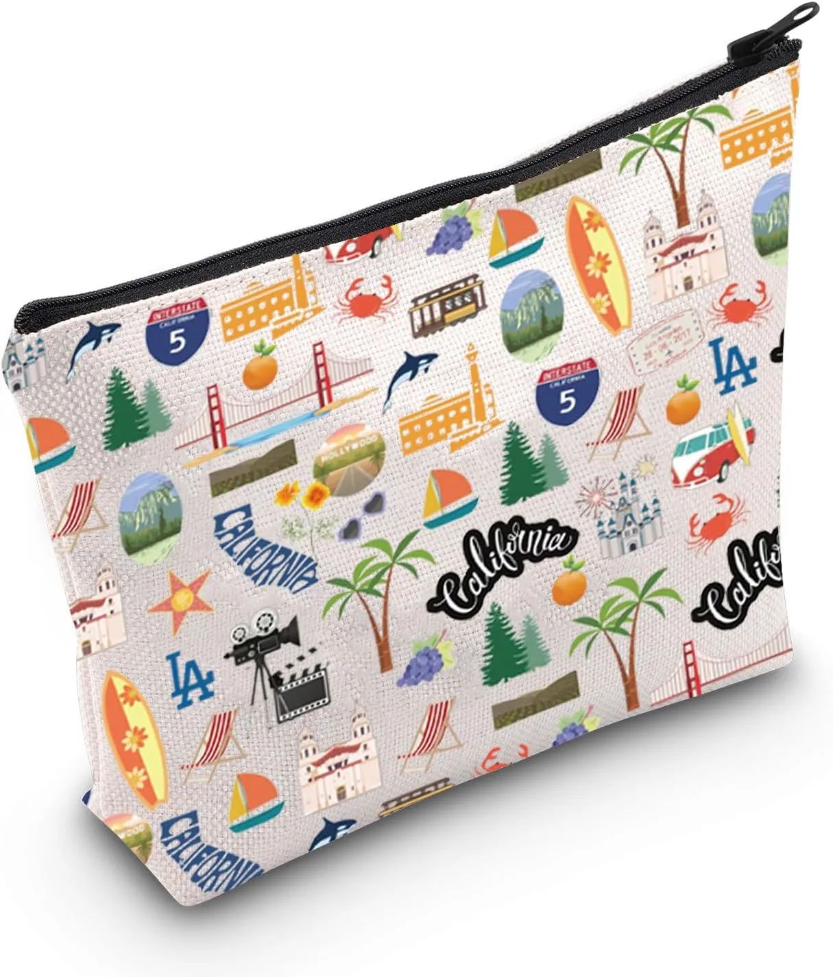 JNIAP California Vacation Gift California Cosmetic Bag California Landmarks Gift (California Bag)