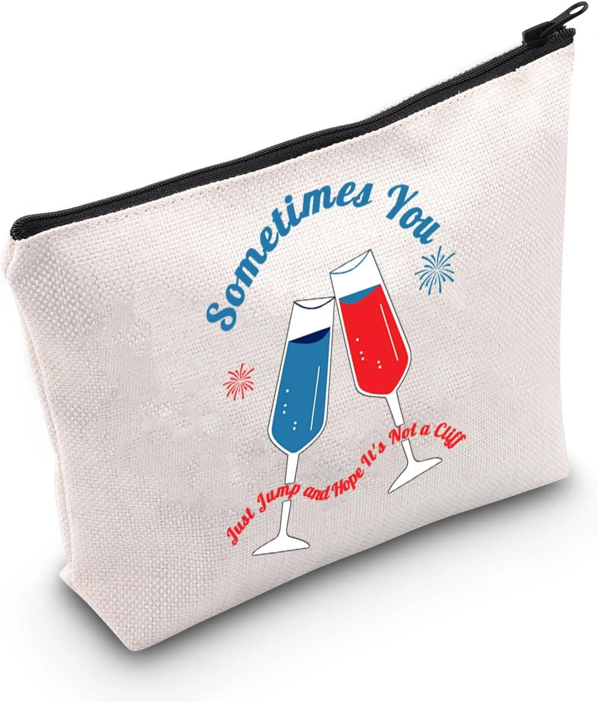 JNIAP Movie Lovers Inspired Gift Sometimes You Just Jump and Hope It's Not a Cliff Cosmetic Bag Book Lover LGBTQ Gift (Sometimes You Just Jump Bag)
