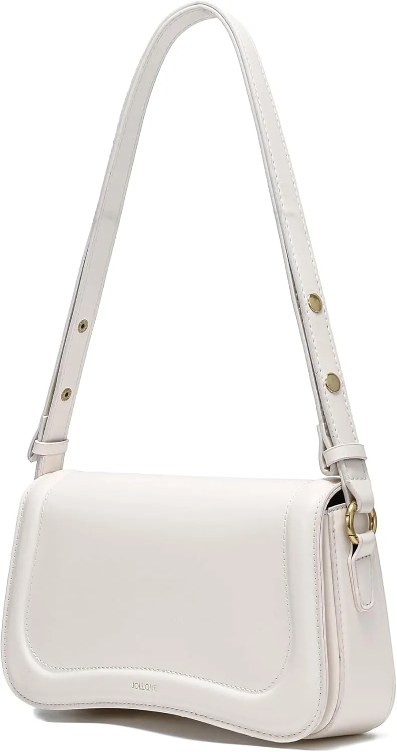 JOLLQUE Crescent Shoulder Bag for Women,Small Leather Strap Dumpling Handbag Purse,Unique Trendy Designer Hobo Crossbody Bags
