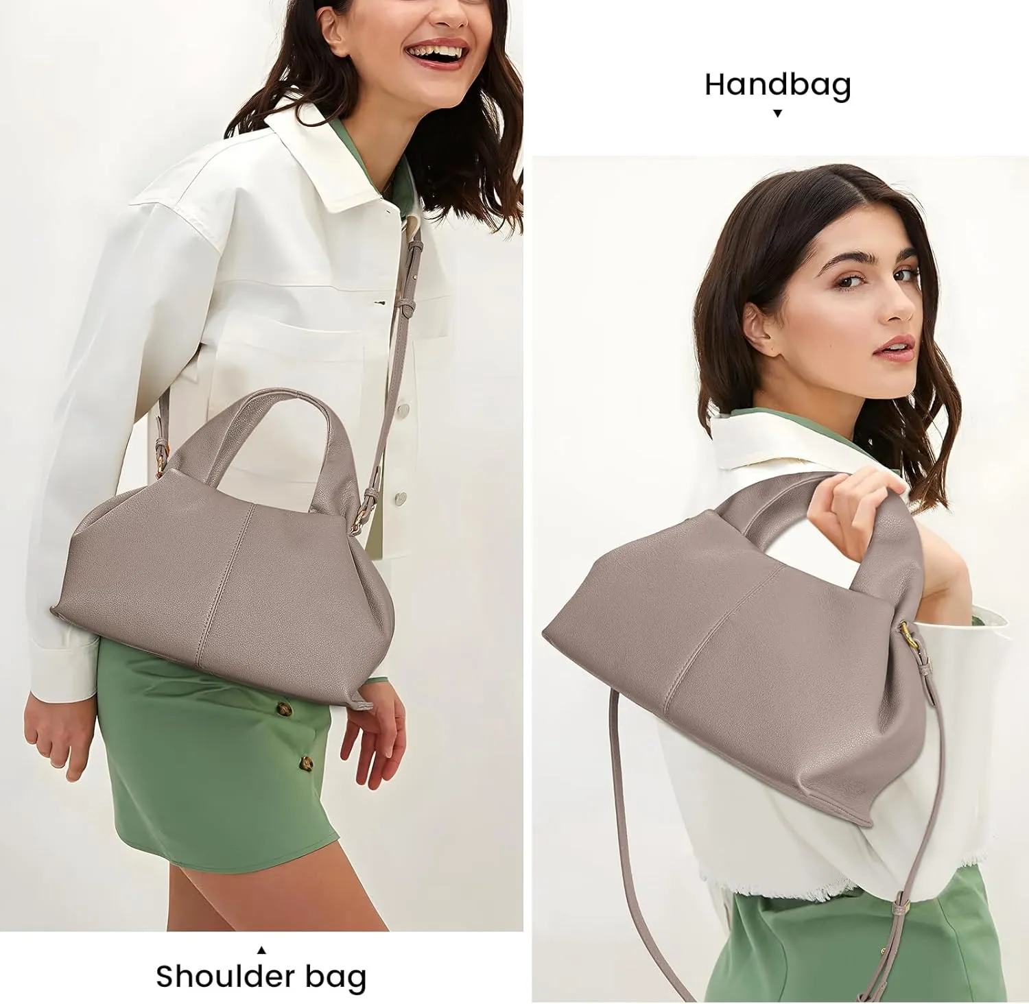 JQWYGB Cloud Pouch Dumpling Clutch Purse Women Tote Shoulder Retro Crossbody Bag with Removable Strap