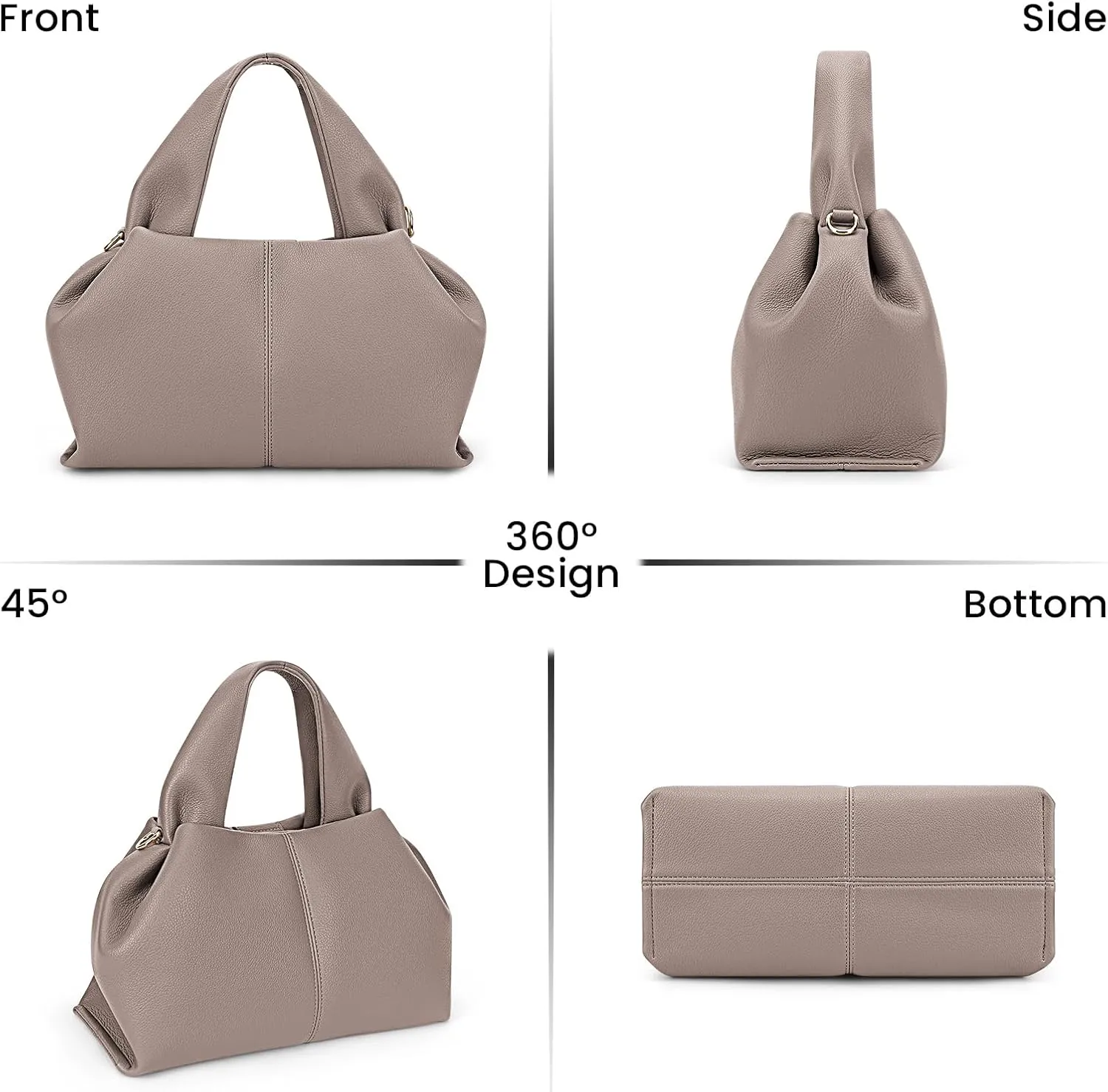 JQWYGB Cloud Pouch Dumpling Clutch Purse Women Tote Shoulder Retro Crossbody Bag with Removable Strap