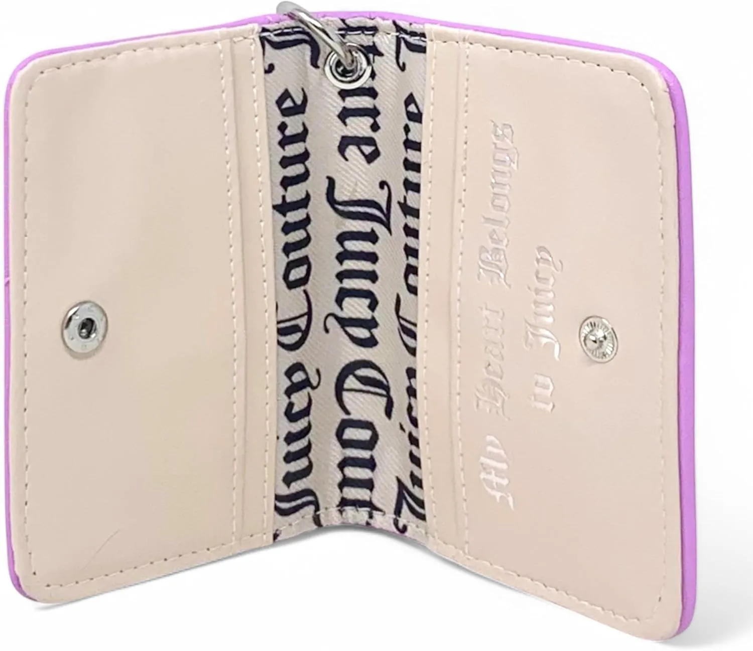 Juicy Couture Women's Card Case with Key Holder (Wing It Violet Tulle)