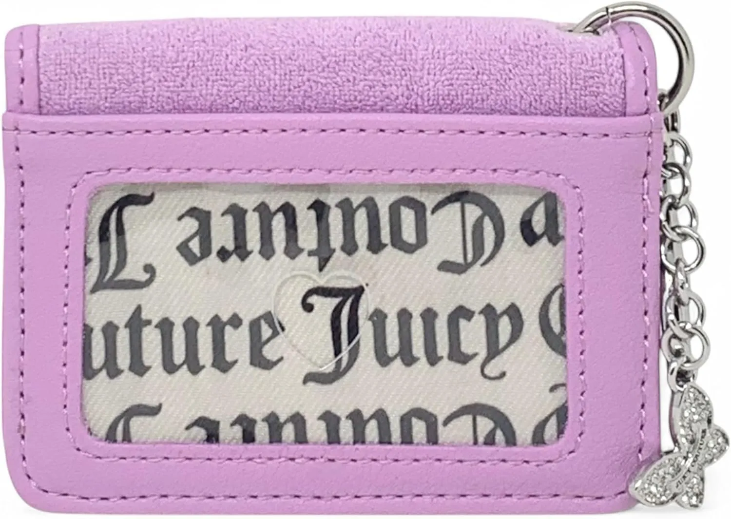 Juicy Couture Women's Card Case with Key Holder (Wing It Violet Tulle)