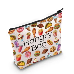 JXGZSO Funny Foodie Gift Hangry Bag Snack Travel Makeup Bags Emergency Snacks Food Storage Bag Snack Lover Gift
