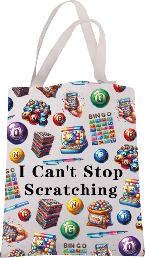 JXGZSO Funny Lottery Scratching Gift I Can't Stop Scratching Shoulder Bag Casino Scratch Off Bag Scratch Ticket Gift